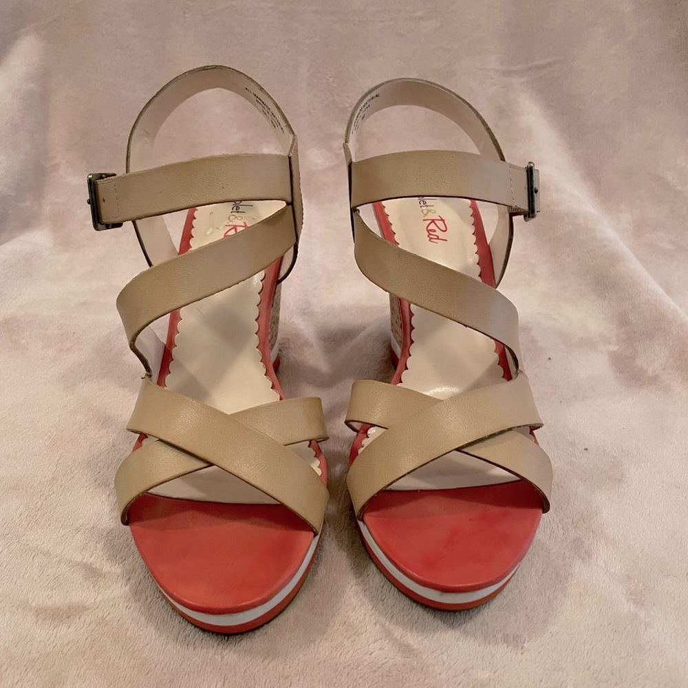 Violet & Red natural, white & orange wedge